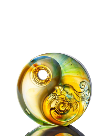 Picture of LIULI CRYSTAL ART CRYSTAL YIN YANG PAPERWEIGHT