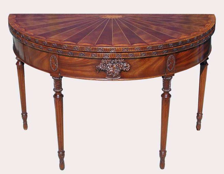 Picture of AMERICAN FEDERAL CARVED AND INLAID MAHOGANY GAME TABLE