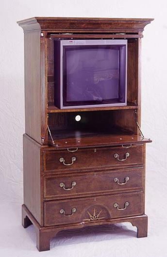 Picture of GEORGE I STYLE WALNUT CHEST ON CHEST TV CABINET