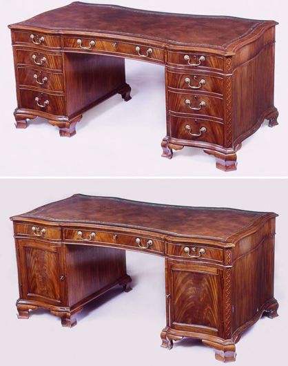 Picture of CHIPPENDALE STYLE MAHOGANY PARTNERS DESK