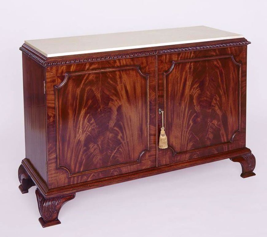 Picture of CHIPPENDALE STYLE MAHOGANY CABINET WITH MARBLE TOP
