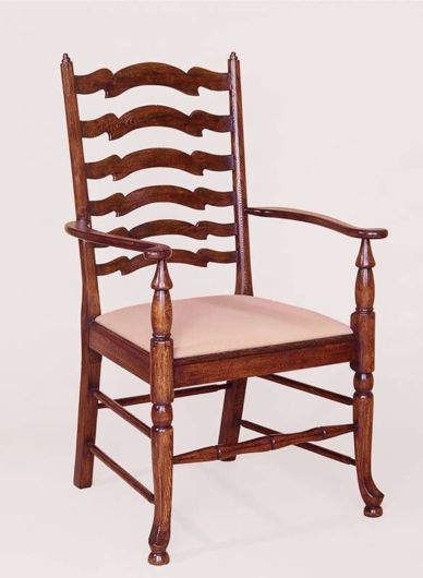 Picture of ENGLISH STYLE ELM-WOOD LADDER-BACK DINING CHAIR