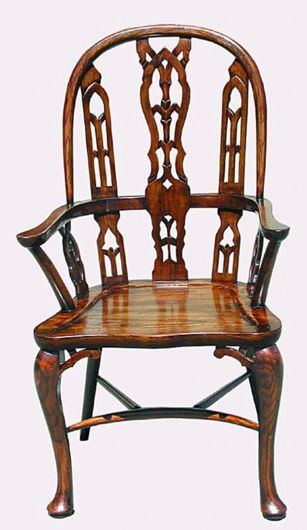 Picture of WINDSOR STYLE ELMWOOD ARM CHAIR