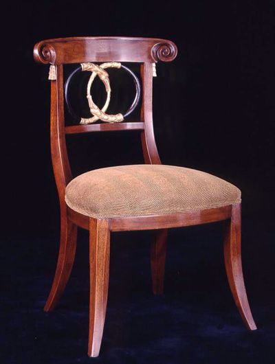 Picture of BIEDERMEIER STYLE MAHOGANY AND PARCEL GILT DINING CHAIR