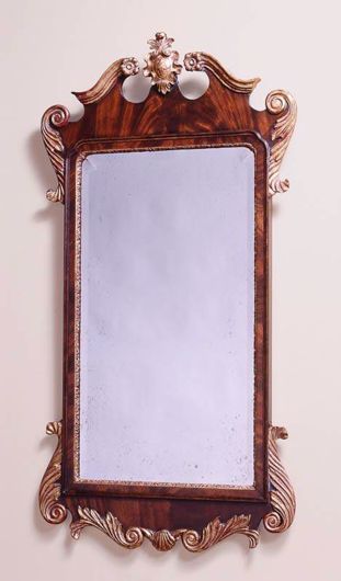 Picture of GEORGE III STYLE MAHOGANY AND GILTWOOD MIRROR