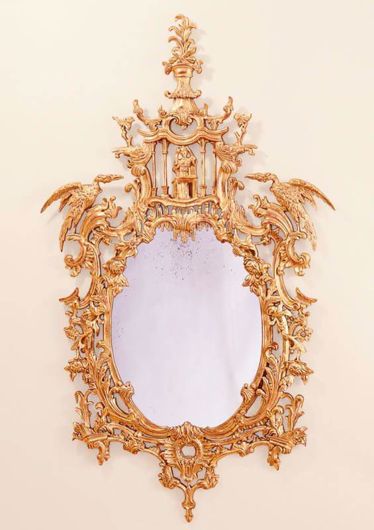Picture of CHINESE CHIPPENDALE STYLE GILTWOOD MIRROR