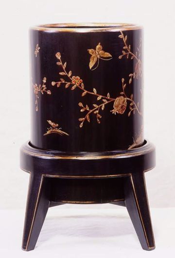 Picture of CHINOISERIE WASTE BASKET ON STAND